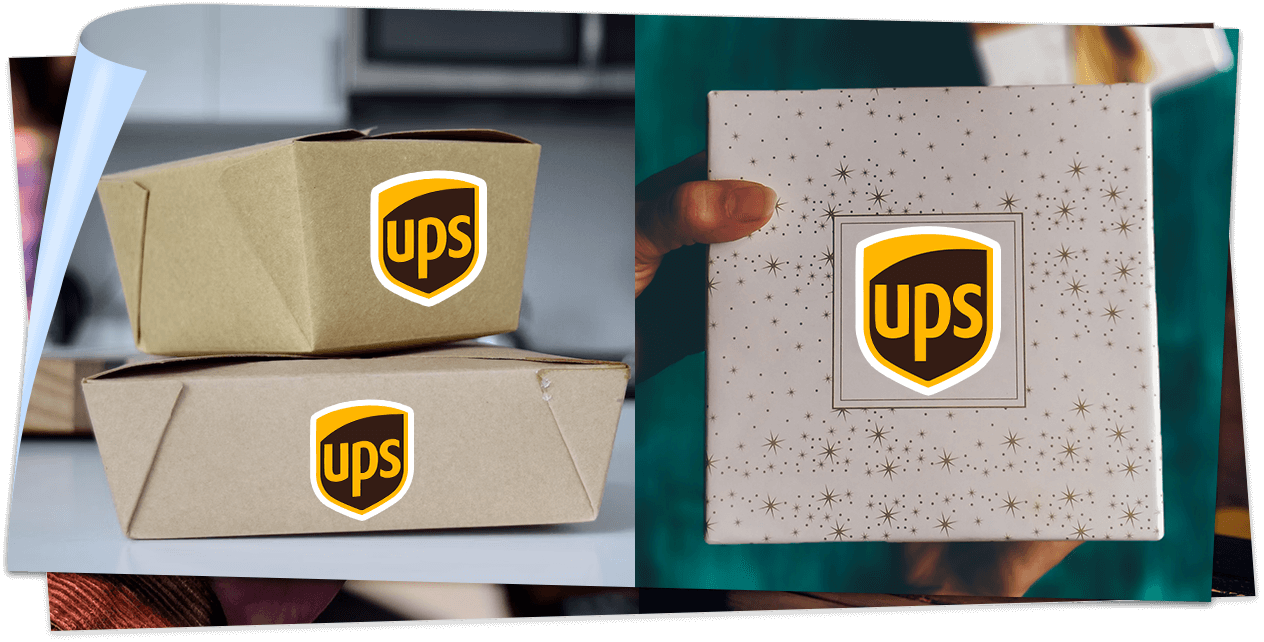 UPS custom logo stickers