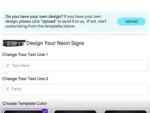 Letreiros de neon com texto personalizado