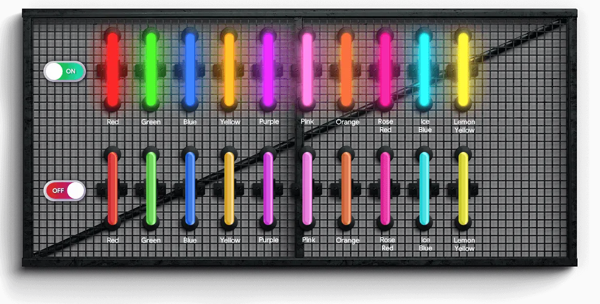 Gekleurde jas neonreclames