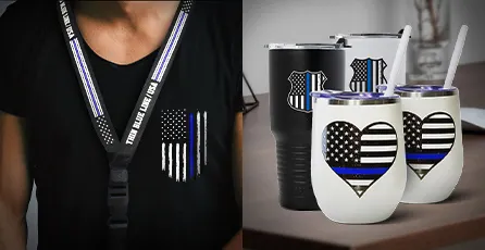  Police lanyards and cups