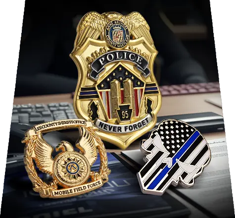 personalized police badges or lapel pins