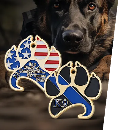 Custom k9 sheriff police coins