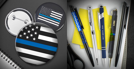 law enforcement gifts for pens and buttons